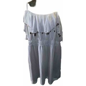 City Chic Large Blue Strap Dress Fit And Flare Knee Length